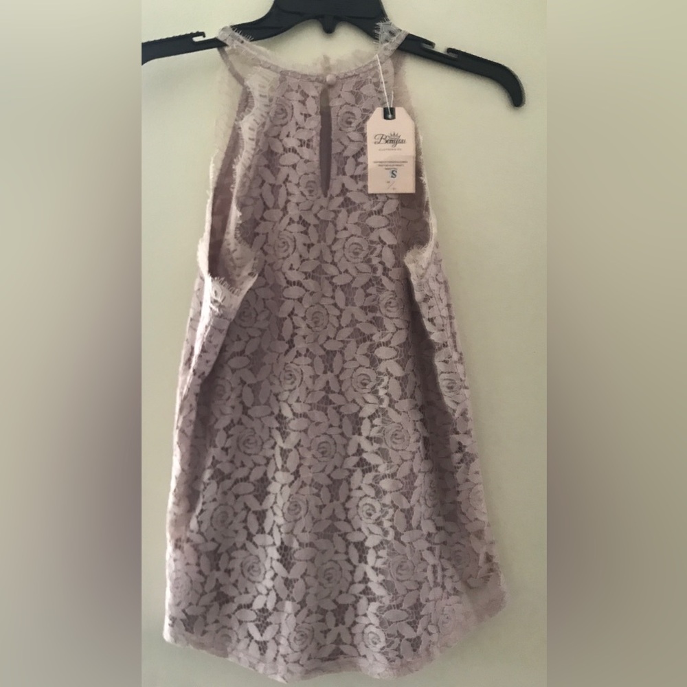 Berryou Sleeveless Lace Top Blush Size Small - Picture 2 of 5